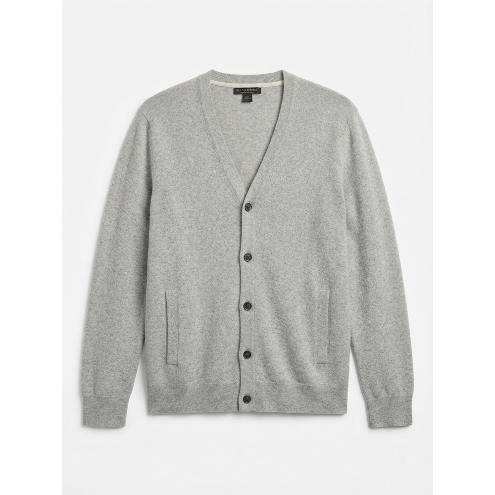 Banana Republic Womens Cashmere Cotton Cardigan Xl Gray Luxury Warm Button Boho